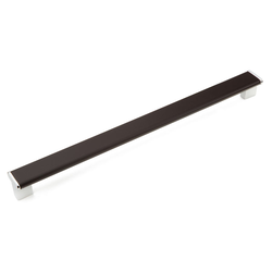 Italian Designs-Tenor 15-1/8 Inch Center to Center Espresso Brown/Polished Chrome Cabinet Pull