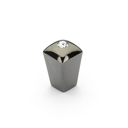 Skyvale 1/2 Inch Diameter Black Chrome w/crystal Cabinet Knob