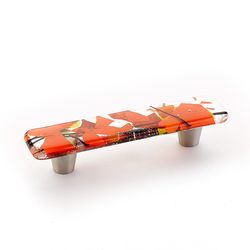 Ice 3 Inch Center to Center Orange Confetti Cabinet Pull