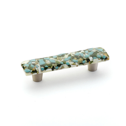 Ice 3 Inch Center to Center Green/Blue Pebbles Cabinet Pull