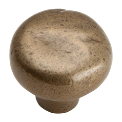 Distressed 1-3/8 Inch Diameter Champagne Cabinet Knob