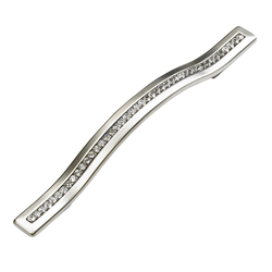 SkyeVale 5-1/16 Inch Center to Center Satin Nickel With Crystals Cabinet Pull