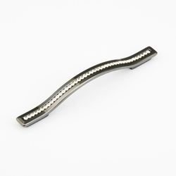 SkyeVale 5-1/16 Inch Center to Center Black Chrome/Crystal Cabinet Pull