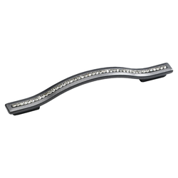 SkyeVale 5-1/16 Inch Center to Center Milano Silver With Crystals Cabinet Pull