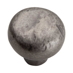 Distressed 1-3/8 Inch Diameter Pewter Cabinet Knob