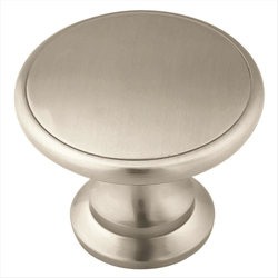 Solid Brass 1-3/8 Inch Diameter Satin Nickel Cabinet Knob