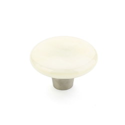 Ice 1-1/2 Inch Diameter Ivory Silk Cabinet Knob