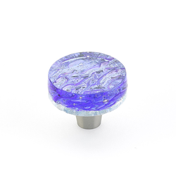 Ice 1-1/2 Inch Diameter Blue Pearl Cabinet Knob
