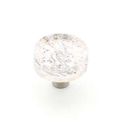 Ice 1-1/2 Inch Diameter Clear Pearl Cabinet Knob