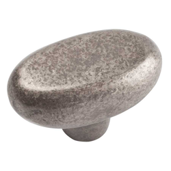 Distressed 1-11/16 Inch Diameter Pewter Cabinet Knob
