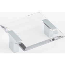 Positano 64 mm Center to Center Polished Chrome/Clear Glass Cabinet Pull