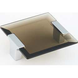 Positano 64 mm Center to Center Polished Chrome/Smoke Glass Cabinet Pull