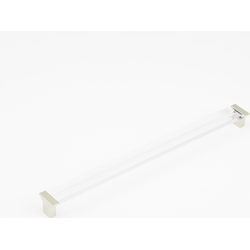 Positano 320 mm Center to Center Satin Nickel/Clear Glass Cabinet Pull