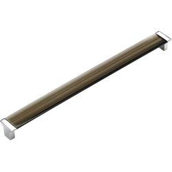 Positano 320 mm Center to Center Polished Chrome/Smoke Glass Cabinet Pull