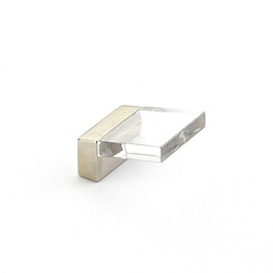 Positano 5/8 Inch Center to Center Satin Nickel, Clear Cabinet Pull