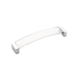 Positano 6-5/16 Inch Center to Center Satin Nickel/Clear Cabinet Pull