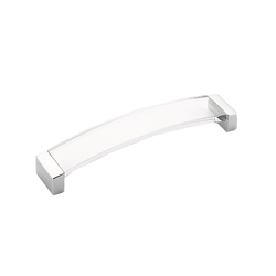 Positano 6-5/16 Inch Center to Center Polished Chrome/Clear Cabinet Pull