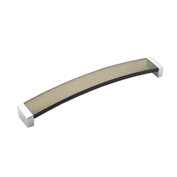Positano 6-5/16 Inch Center to Center Polished Chrome/Smoke Cabinet Pull