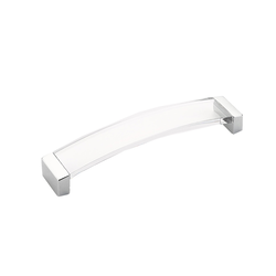 Positano 8-13/16 Inch Center to Center Polished Chrome/Clear Cabinet Pull