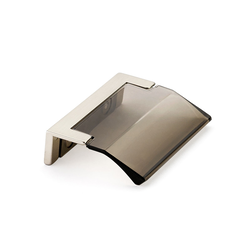 Positano Edge Pull 1-1/4 inch Center to Center Satin Nickel and Smoke