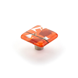 Ice 1-1/2 Inch Diameter Orange Confetti Cabinet Knob