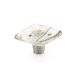 Ice 1-1/2 Inch Diameter White/Grey Confetti Cabinet Knob