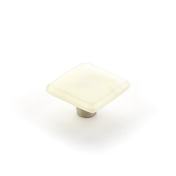 Ice 1-1/2 Inch Diameter Ivory Silk Cabinet Knob