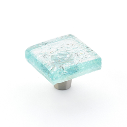 Ice 1-1/2 Inch Diameter Aqua Pearl Cabinet Knob