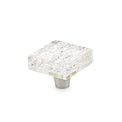 Ice 1-1/2 Inch Diameter Clear Pearl Cabinet Knob