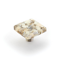 Ice 1-1/2 Inch Diameter Sable Pebbles Cabinet Knob