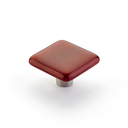 Ice 1-1/2 Inch Diameter Scarlet Silk Cabinet Knob