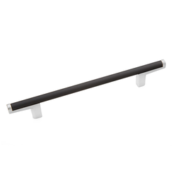 Regatta 5-1/16 Inch Center to Center Matte Black/Polished Chrome Cabinet Pull