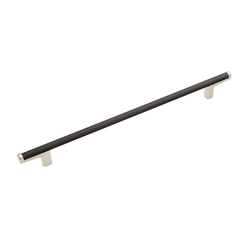 Regatta 8-13/16 Inch Center to Center Matte Black/Satin Nickel Cabinet Pull