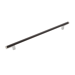 Regatta 8-13/16 Inch Center to Center Matte Black/Polished Chrome Cabinet Pull