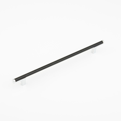 Regatta 12-5/8 Inch Center to Center Matte Black/Polished Chrome Cabinet Pull