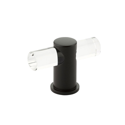 Lumiere Knob 2 inch Diameter Clear Acrylic and Oil Rubbed Bronze