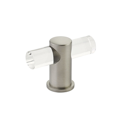 Lumiere Knob 2 inch Diameter Clear Acrylic and Satin Nickel