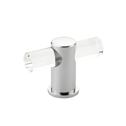 Lumiere Knob 2 inch Diameter Clear Acrylic and Polished Chrome