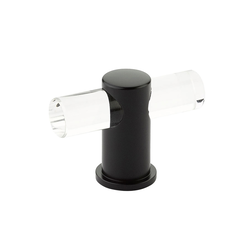 Lumiere Knob 2 inch Diameter Clear Acrylic and Matte Black