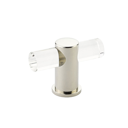 Lumiere Knob 2 inch Diameter Clear Acrylic and Polished Nickel