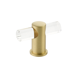 Lumiere Knob 2 inch Diameter Clear Acrylic and Satin Brass