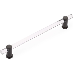 Lumiere 12 Inch Center to Center Oil Rubbed Bronze/Clear Acrylic Appliance Pull