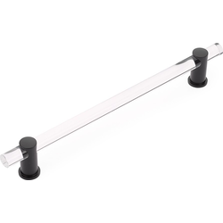 Lumiere 12 Inch Center to Center Matte Black/Clear Acrylic Appliance Pull