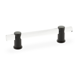 Lumiere Pull 4 inch Center to Center Clear Acrylic and Oil Rubbed Bronze