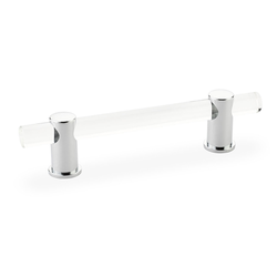 Lumiere Pull 4 inch Center to Center Clear Acrylic and Polished Chrome