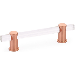 Lumiere 4 Inch Center to Center Adjustable Rose Gold/Clear Acrylic Cabinet Pull