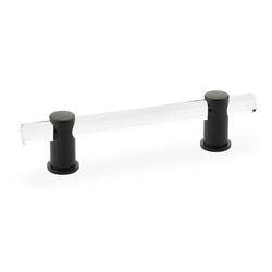 Lumiere Pull 4 inch Center to Center Clear Acrylic and Matte Black