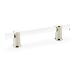 Lumiere Pull 4 inch Center to Center Clear Acrylic and Polished Nickel