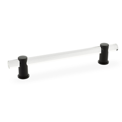 Lumiere Pull 6 inch Center to Center Clear Acrylic and Matte Black