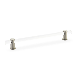 Lumiere Pull 8 inch Center to Center Clear Acrylic and Satin Nickel